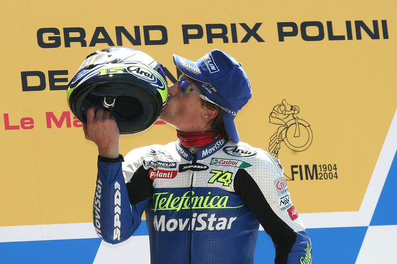 Podio: ganador de la carrera Sete Gibernau, Telefonica Movistar Honda MotoGP