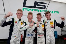 Julian Hanses, US Racing; Fabio Scherer, US Racing; Nicklas Nielsen, US Racing; Kim-Luis Schramm, US