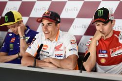 Valentino Rossi, Yamaha Factory Racing; Marc Marquez, Repsol Honda Team; Jorge Lorenzo, Ducati Team