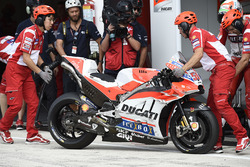 Michele Pirro, Ducati Team flat front tyre after crash