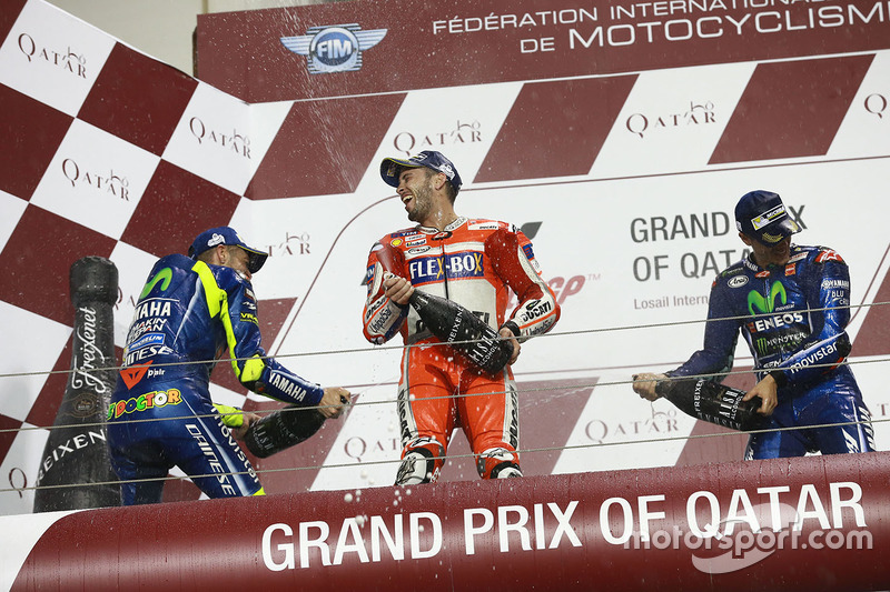 Podium: 1. Maverick Viñales, 2. Andrea Dovizioso, 3. Valentino Rossi