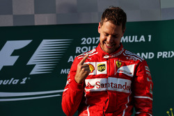 Podium: winner Sebastian Vettel, Ferrari
