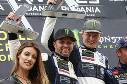 Le vainqueur Johan Kristoffersson, PSRX Volkswagen Sweden, le deuxième Petter Solberg, PSRX Volkswagen Sweden, VW Polo GTi