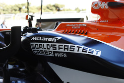McLaren sidepod detail, promotie van World's Fastest Gamer