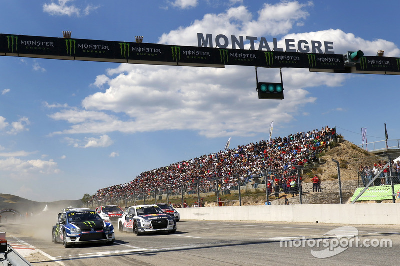 Départ de la finale avec Solberg et Ekström en première ligne