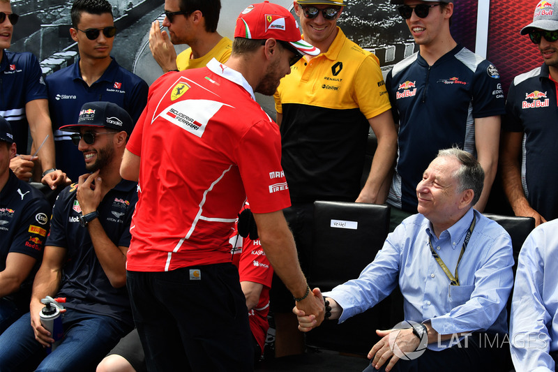 Sebastian Vettel, Ferrari and Jean Todt, FIA President