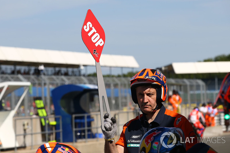 Pit lane bike swap stop lolipop