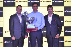 Ananth Shanmugam with the First Runners Up Trophy in the EURO JK 16 and Armaan Ebrahim