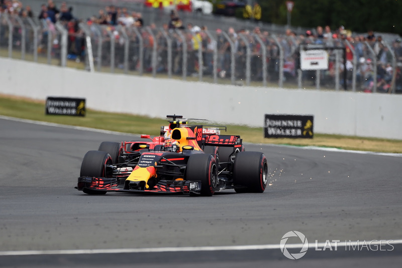 Sebastian Vettel, Ferrari SF70H and Max Verstappen, Red Bull Racing RB13