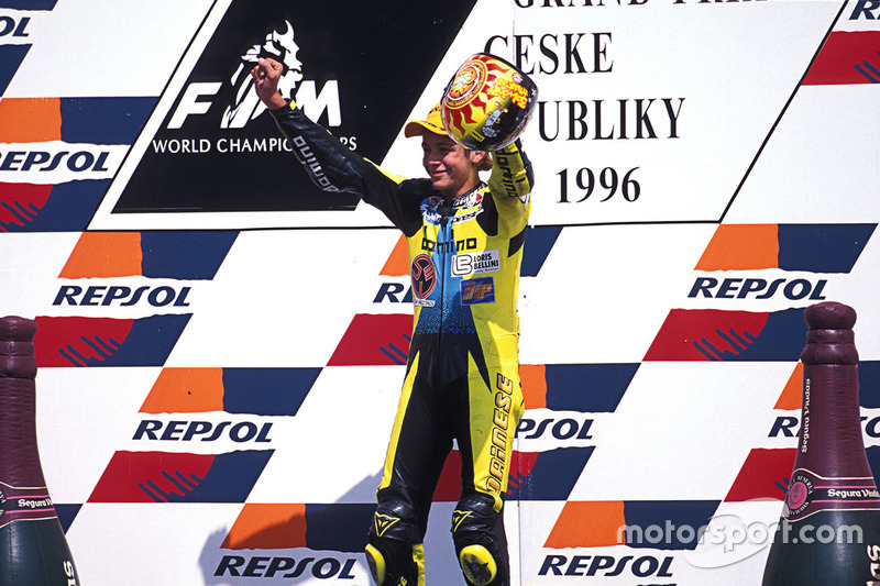 Podium: race winner Valentino Rossi, Aprilia