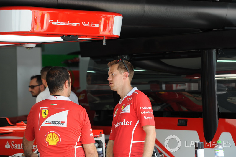 Sebastian Vettel, Ferrari in the garage