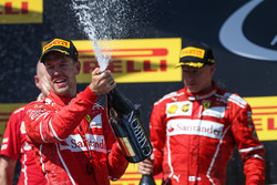 Podium: race winner Sebastian Vettel, Ferrari