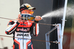 Podium: Race winner Marco Melandri, Ducati Team