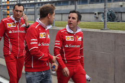 Sebastian Vettel, Ferrari walks the track, Riccardo Adami, Ferrari Race Engineer