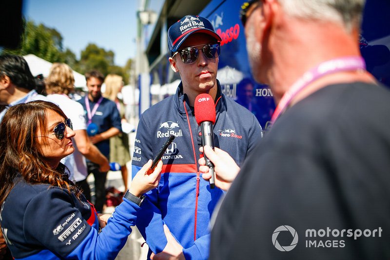 Daniil Kvyat, Toro Rosso talks to the press