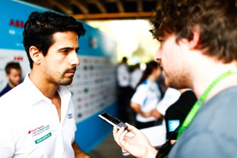 Lucas di Grassi, Audi Sport ABT Schaeffler talks to the press