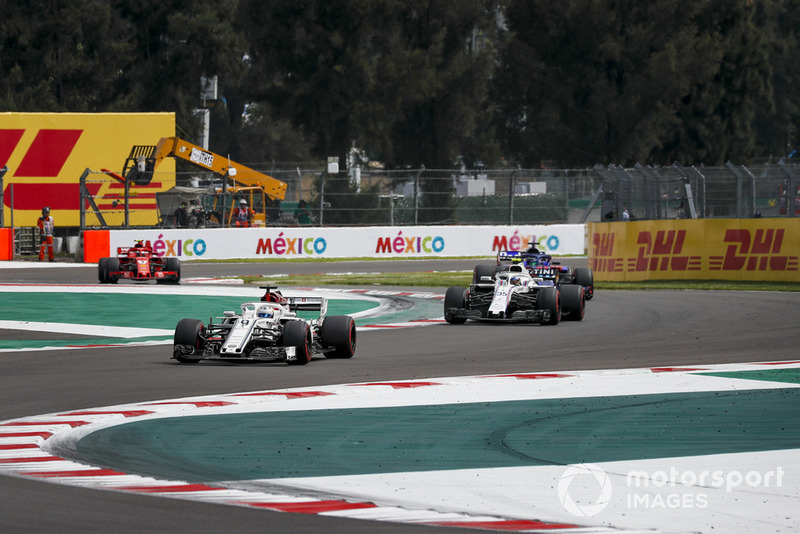 Marcus Ericsson, Sauber C37, Sergey Sirotkin, Williams FW41 y Brendon Hartley, Scuderia Toro Rosso STR13