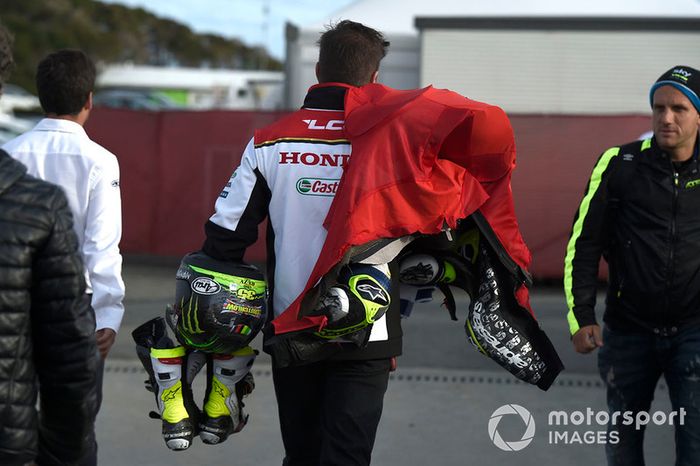 Cal Crutchlow, Team LCR Honda leathers after crash