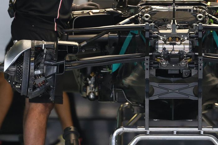 Detalle del frente del Mercedes W11