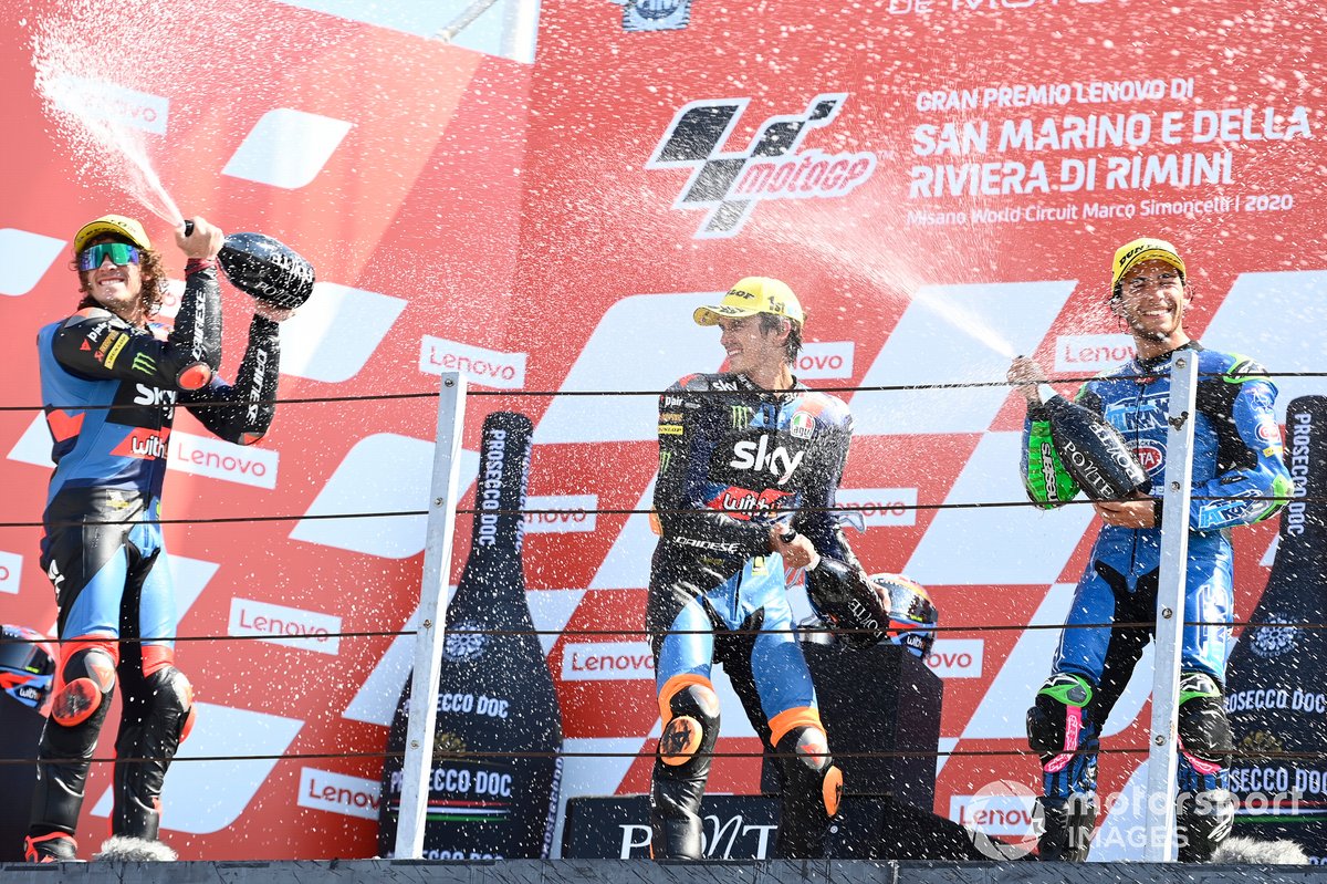 Marco Bezzecchi, Sky Racing Team VR46, Luca Marini, Sky Racing Team VR46, Enea Bastianini, Italtrans Racing Team