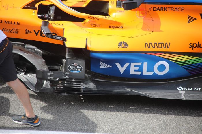 McLaren MCL35 detalle de los sidepods