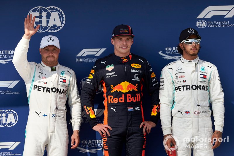 Sıralama ilk 3: 2. Valtteri Bottas, Mercedes AMG F1, pole Max Verstappen, Red Bull Racing, 3. Lewis Hamilton, Mercedes AMG F1