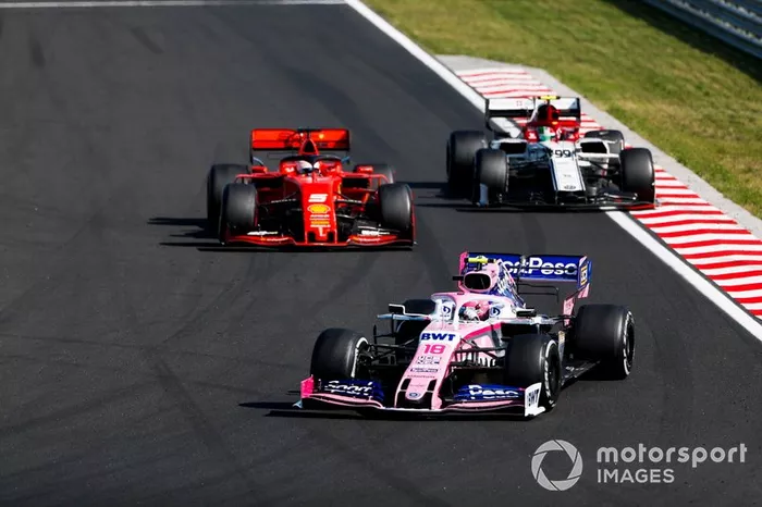 Lance Stroll, Racing Point RP19, Sebastian Vettel, Ferrari SF90, Antonio Giovinazzi, Alfa Romeo Racing C38
