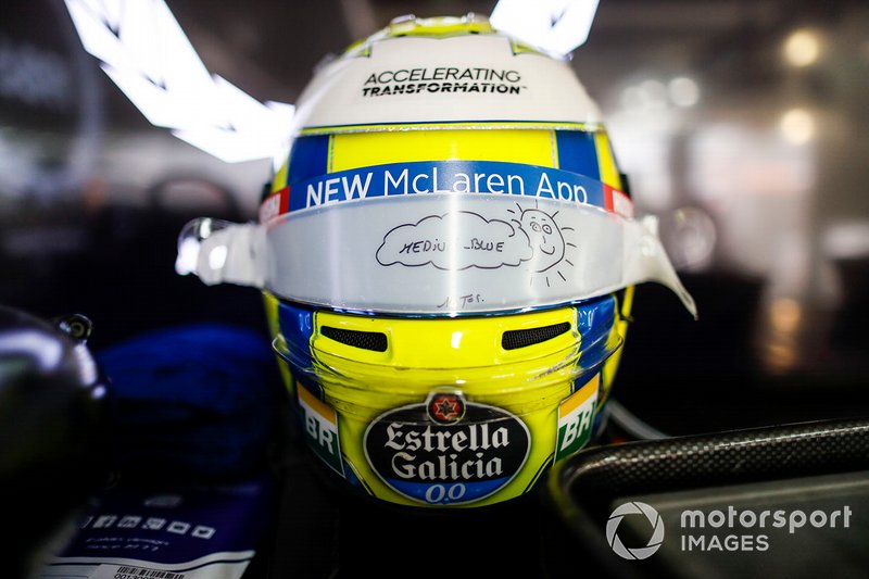 Lando Norris, McLaren, crash helmet