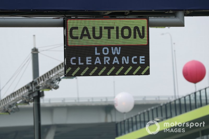 A Caution Low Clearance sign