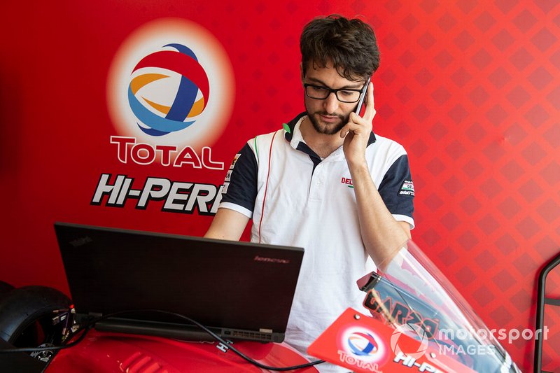 Tech3 E-Racing team member at work