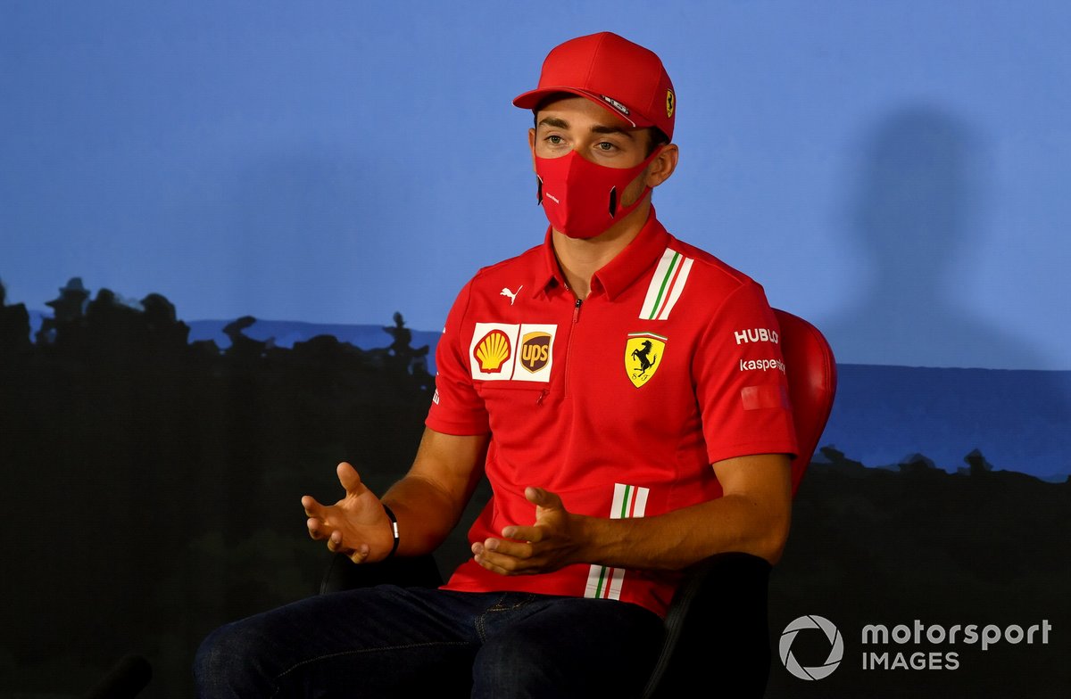 Charles Leclerc, Ferrari durante la conferenza stampa