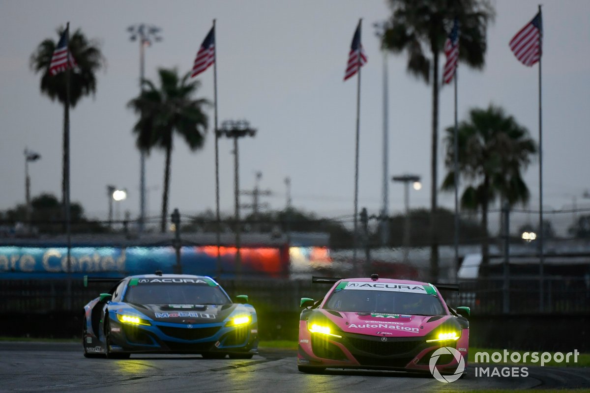 #86 Meyer Shank Racing w/Curb-Agajanian Acura NSX GT3, GTD: Mario Farnbacher, Matt McMurry, #57 Heinricher Racing w/MSR Curb-Agajanian Acura NSX GT3, GTD: Alvaro Parente, Misha Goikhberg