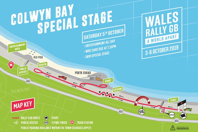 Wales Rally GB special stage: Colwyn Bay