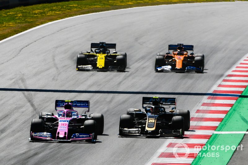 Lance Stroll, Racing Point RP19, Kevin Magnussen, Haas F1 Team VF-19, Daniel Ricciardo, Renault F1 Team R.S.19, Carlos Sainz Jr., McLaren MCL34