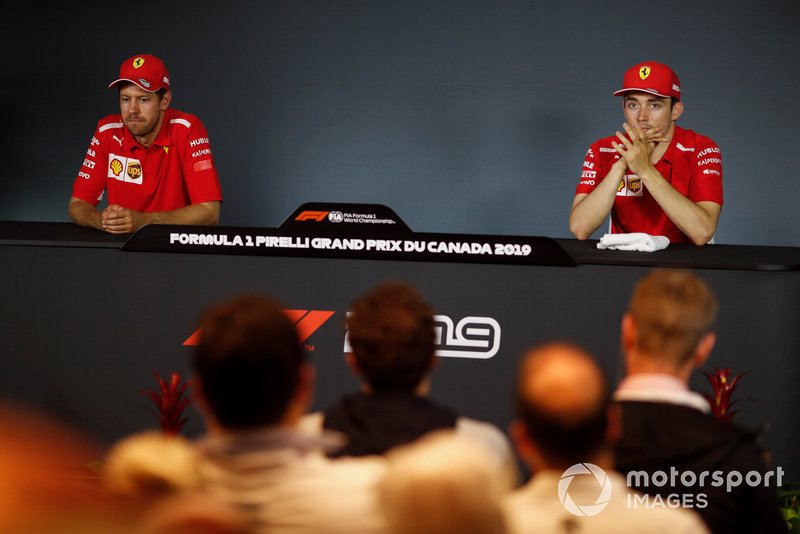 Sebastian Vettel, Ferrari and Charles Leclerc, Ferrari in Press Conference