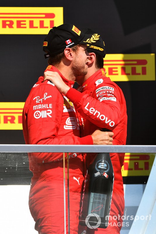 Sebastian Vettel, Ferrari, e Charles Leclerc, Ferrari
