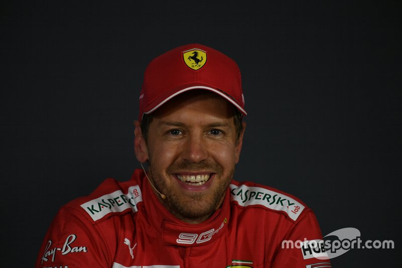 Sebastian Vettel, Ferrari, in the post Qualifying Press Conference