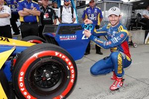 Alexander Rossi, Andretti Autosport Honda celebrates winning the NTT P1 Award
