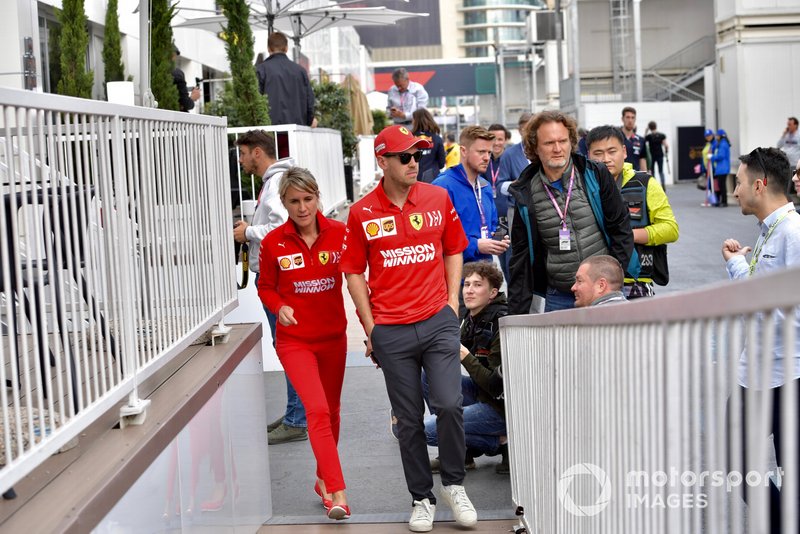 Sebastian Vettel, Ferrari in the paddock