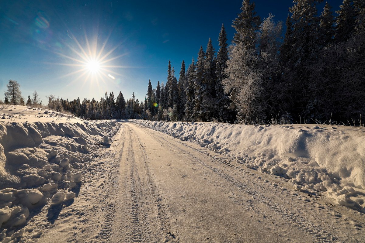 Les routes enneigées du Rallye de Suède