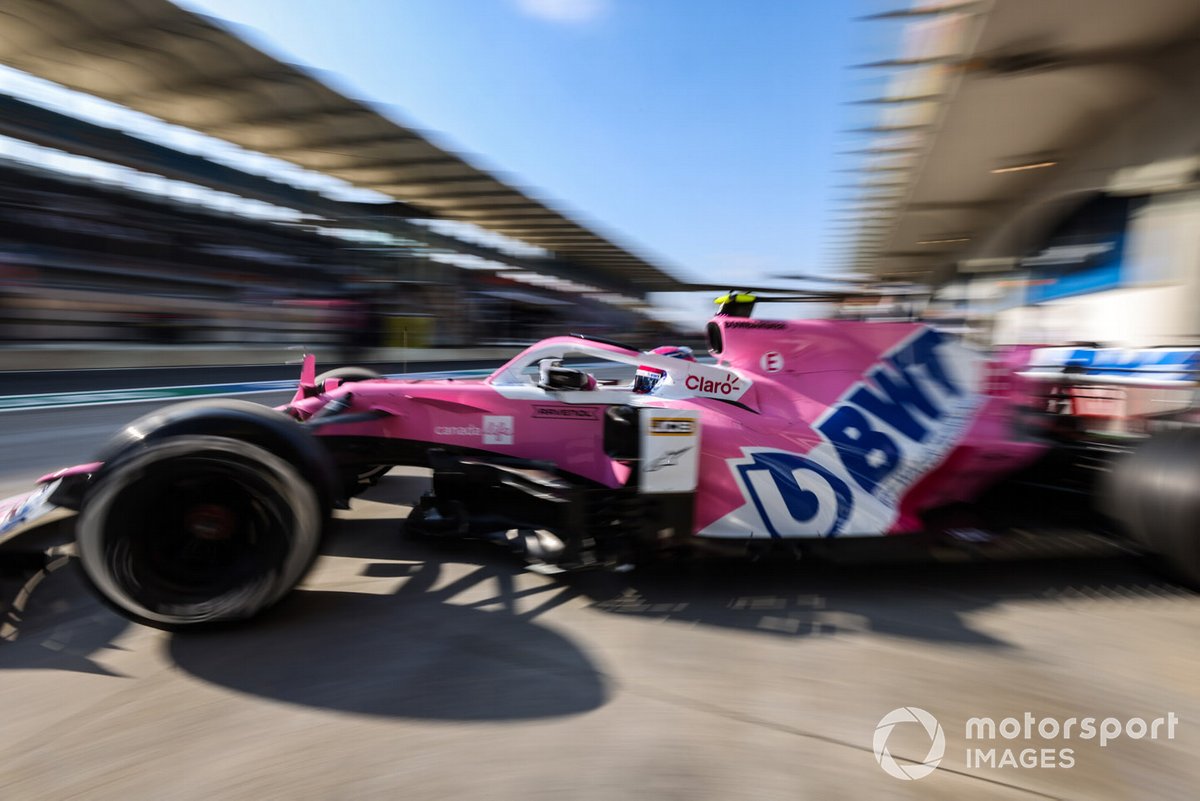Lance Stroll, Racing Point RP20, lascia il garage