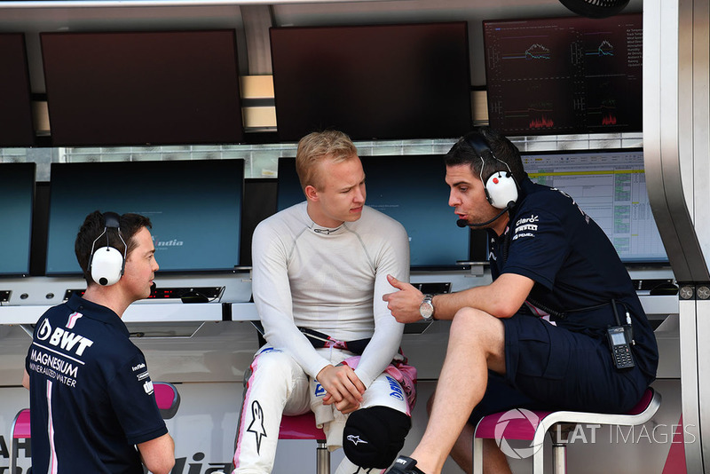Nikita Mazepin, Force India F1 on the pit wall gantry