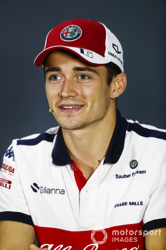 Charles Leclerc, Sauber, in the press conference