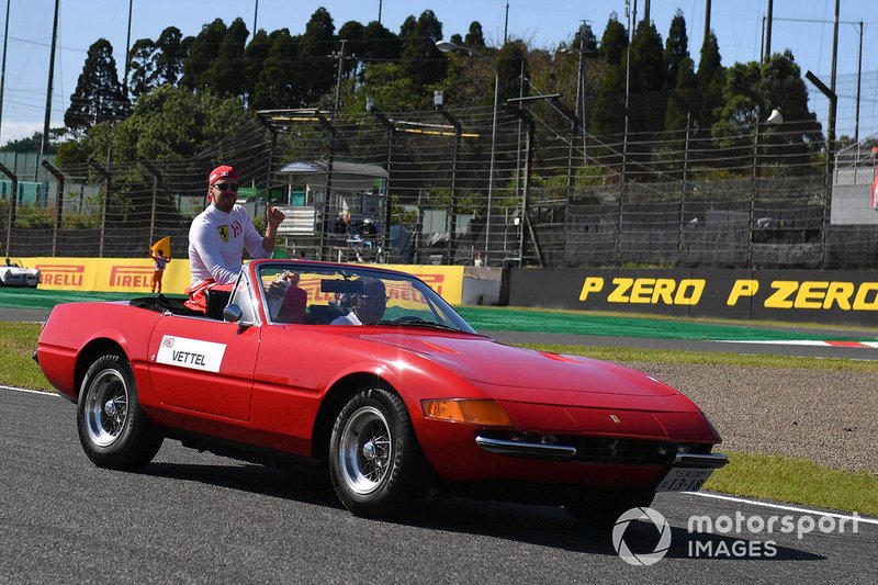 Sebastian Vettel, Ferrari, in the drivers parade