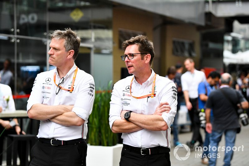 James Allison, Technical Director, Mercedes AMG and Andrew Shovlin, Chief Race Engineer, Mercedes AMG