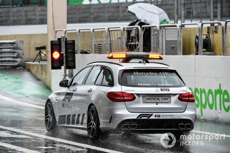 The Medical Car drives out of the pit lane