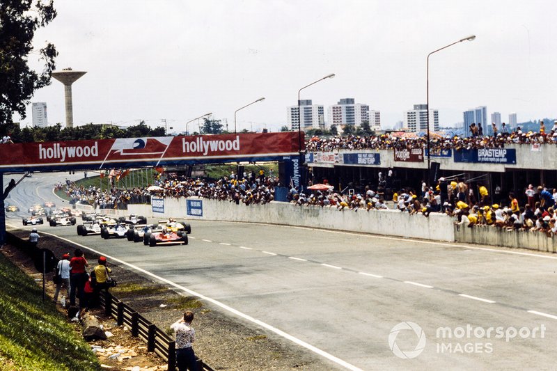 Gilles Villeneuve, Ferrari, Didier Pironi, Ligier, Jacques Laffite, Ligier, René Arnoux, Renault