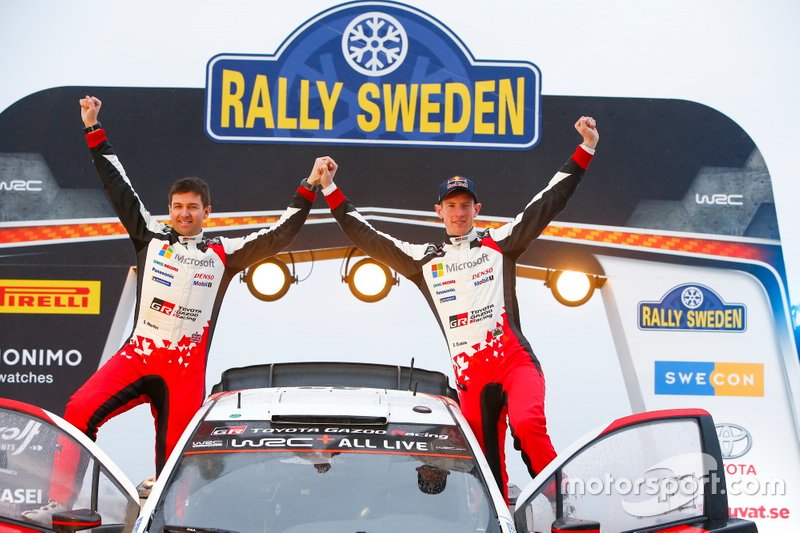 Il vincitore Elfyn Evans, Scott Martin, Toyota Gazoo Racing WRT Toyota Yaris WRC