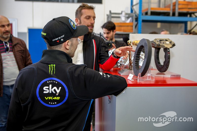 Visita di Andrea Migno e Celestino Vietti, Sky Racing Team VR46 presso la sede Brembo