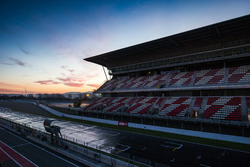 The circuit, with a wet track, ahead of today's simulated wet weather testing